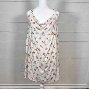 American Eagle Cream and Peachy Pink Relaxed Fit Backless Floral Dress Sz M
